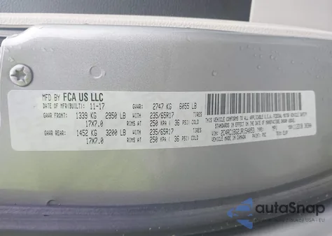 2018 Chrysler Pacifica Touring L z USA, uszkodzony, nr VIN 2C4RC1BG2JR154053